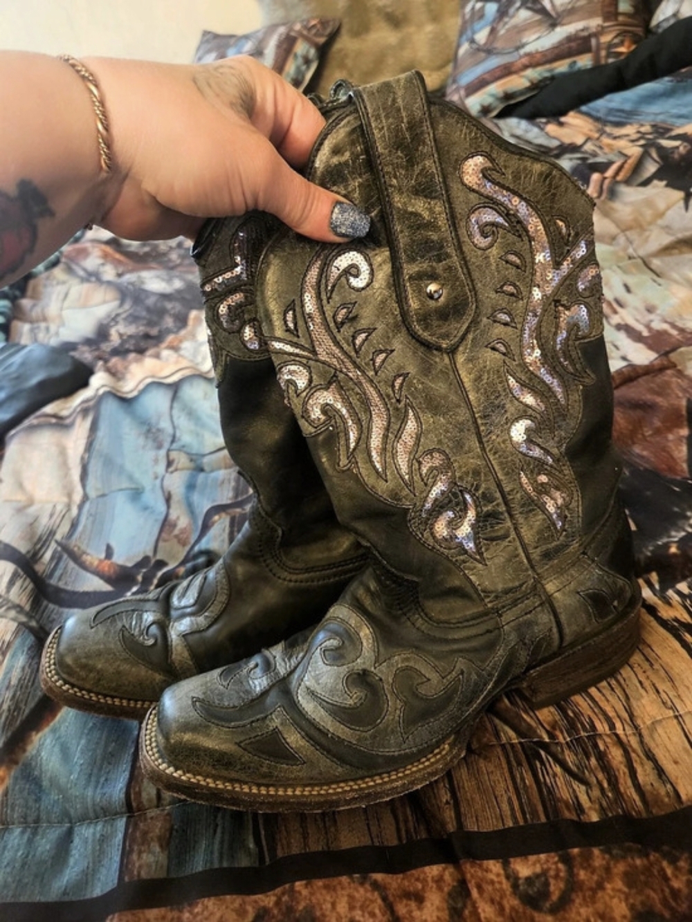 Corral Embroidered Western Leather Boots US 7.5